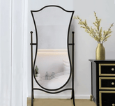 Gharaana Mirrors Luxe Cheval Metal Full-length Mirror with Stand